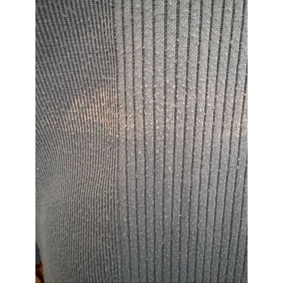 Blue ribbed high neck XL women’s shirt long sleeve - Picture 3 of 3